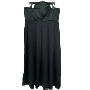 Rebecca Romero Black Silk Peephole Chest Pleated Grace Dress Size 6 Gown Maxi